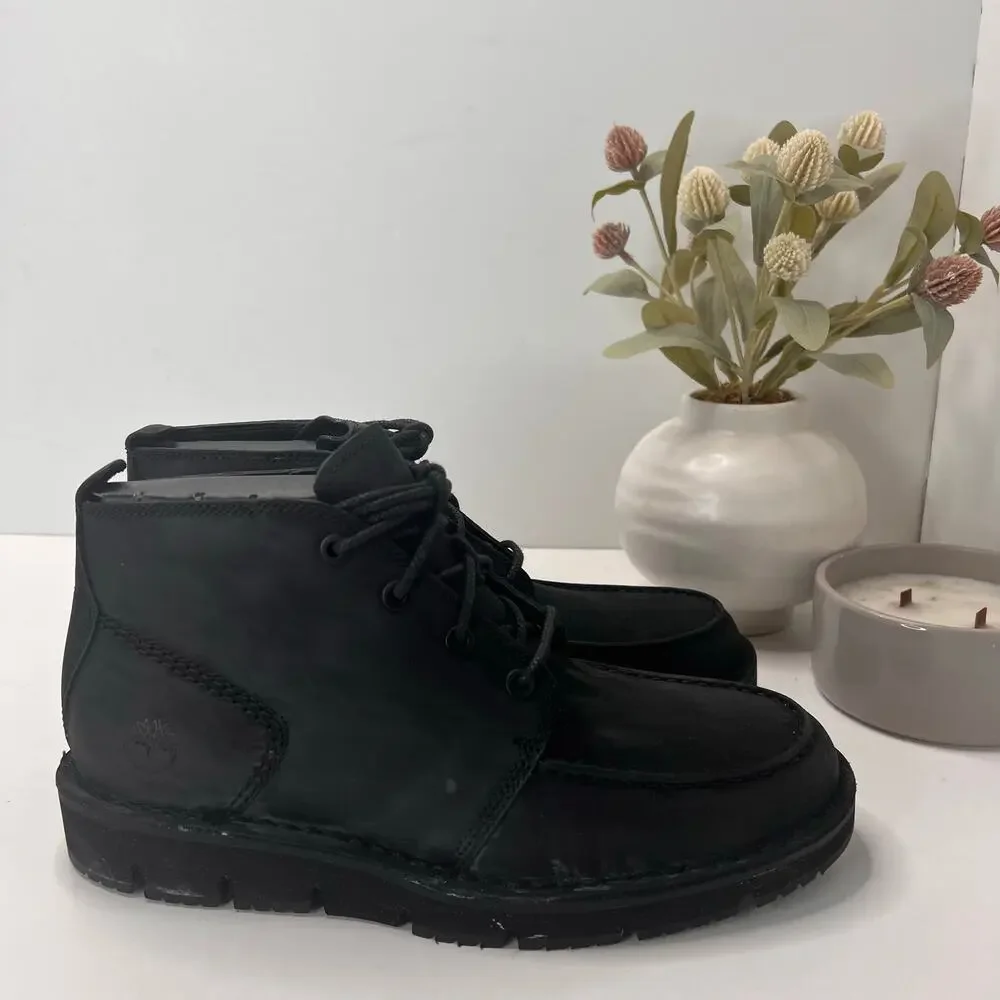 Timberland Westmore Leather Moc Toe Chukka Boot Black Men 8 Durable Classic